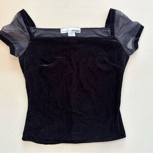 True Y2K Vintage Black Velvet Top by Necessary Objects - Paper Tag